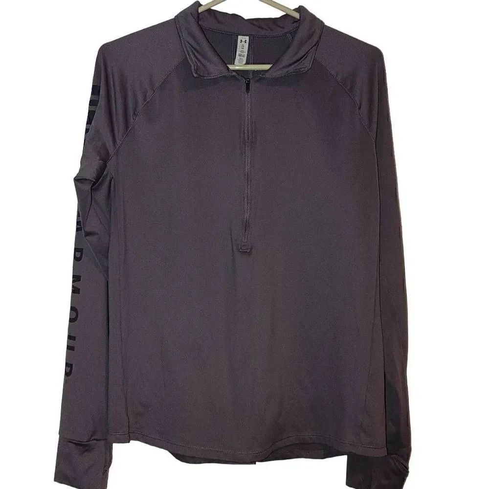 Under Armour Ladies XL Activewear Pullover In Heather Gray /purple